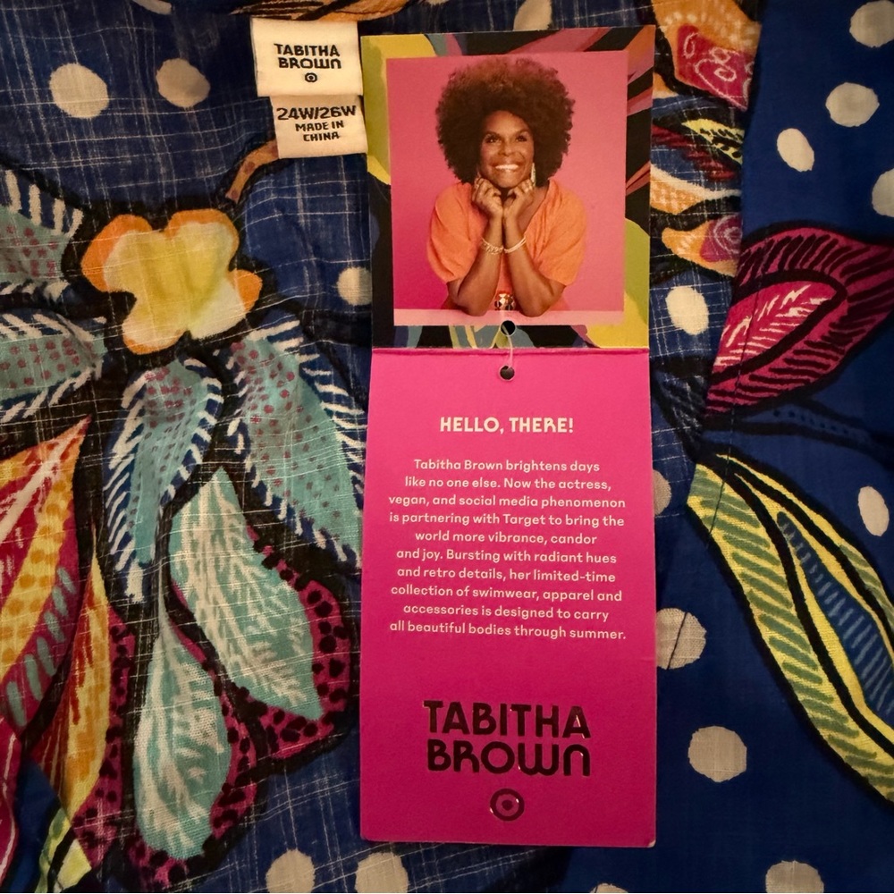 NWT Tabitha Brown For Target Bright Blue Floral Dress - Picture 3 of 15
